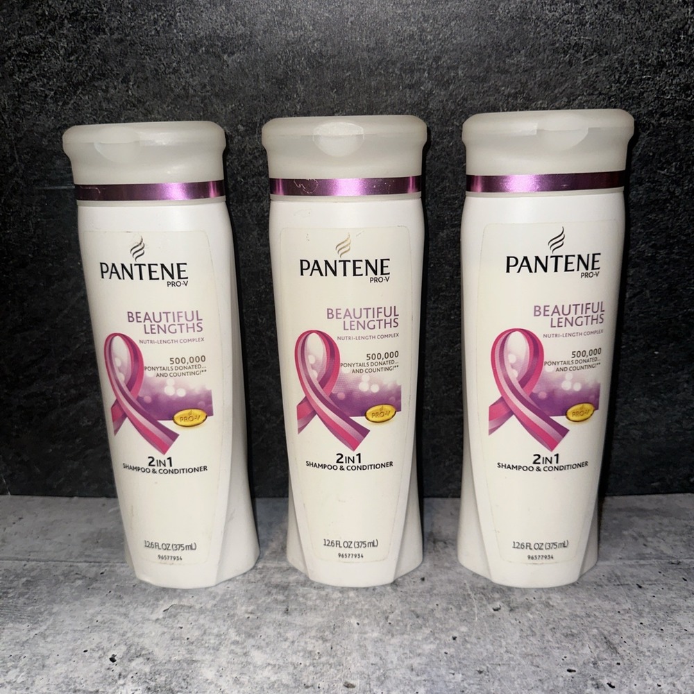 3 Lot Pantene PRO-V Beautiful Lengths 2 IN 1 Shampoo & Conditioner, 12.6 oz